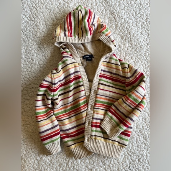 GAP Other - Gap 18-24 month striped hooded sweater jacket/cardigan